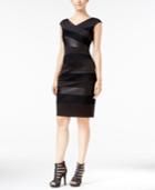 Jax Faux-suede-trim Sheath Dress