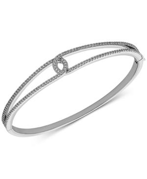 Arabella Swarovski Zirconia Loop Bangle Bracelet In Sterling Silver