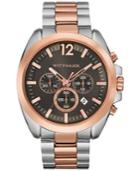 Wittnauer Men's Chronograph Lucas Two-tone Stainless Steel Bracelet Watch 44mm Wn3023