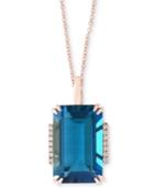 Effy London Blue Topaz (10 Ct. T.w.) & Diamond Accent 18 Pendant Necklace In Rose Gold