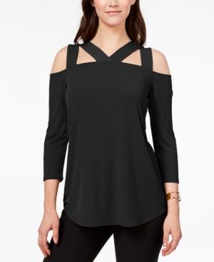 Alfani 3/4-sleeve Cutout Top, Created For Macy's
