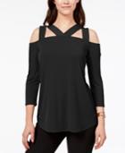 Alfani 3/4-sleeve Cutout Top, Created For Macy's
