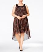 Sl Fashions Plus Size Animal-print High-low Dress