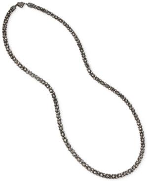 Betsey Johnson Hematite-tone Long Beaded Statement Necklace