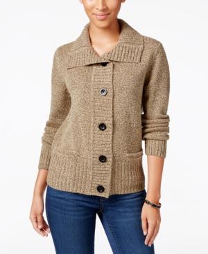 Karen Scott Marled Wing-collar Cardigan, Only At Macy's