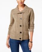 Karen Scott Marled Wing-collar Cardigan, Only At Macy's
