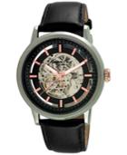 Kenneth Cole New York Men's Automatic Black Leather Strap Watch 46mm 10026782