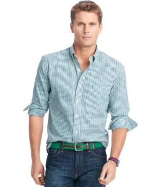 Izod Tattersall Button-down Stretch Shirt