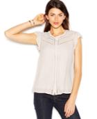 Maison Jules Flutter-sleeve Crew-neck Blouse