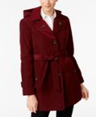 London Fog Hooded Belted Trench Coat