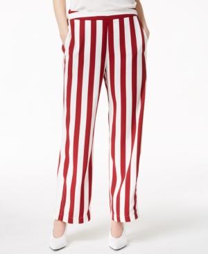 Bar Iii Striped Pull-on Wide-leg Pants, Created For Macy's