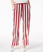 Bar Iii Striped Pull-on Wide-leg Pants, Created For Macy's