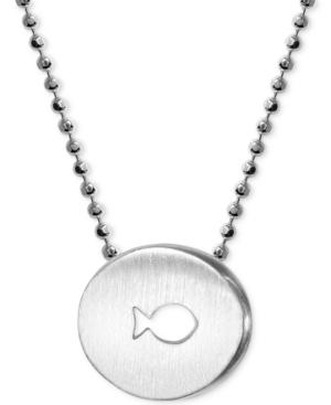 Alex Woo Sterling Silver Finding Dory Fish Disc Pendant Necklace