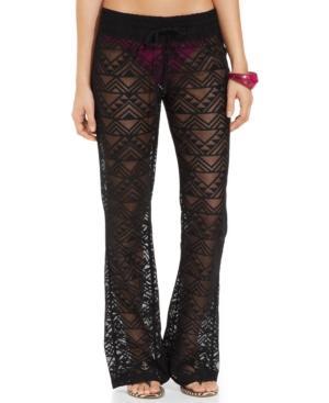 Miken Wide-leg Crochet Cover-up Pants Women's Swimsuit