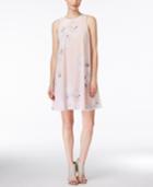 Calvin Klein Petite Sleeveless Floral-print Trapeze Dress