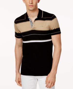 Calvin Klein Men's Slim-fit Engineered Stripe Polo