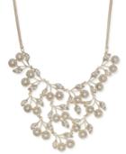 I.n.c. Rose Gold-tone Pearl & Crystal Statement Necklace, 16 + 3 Extender, Created For Macy's