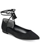 Guess Women's Vida Pointy-toe Ankle-wraparound Ballet Flats Women's Shoes