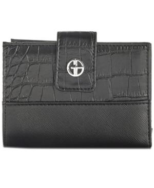 Giani Bernini Saffiano & Croc-embossed Bifold Wallet, Created For Macy's