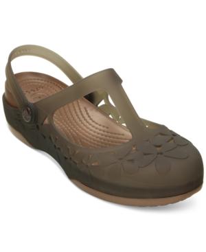 Crocs Women's Carlie Mary Jane Flower Clogs Women's Shoes