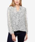 Lucky Brand Beaded Tie-neck Top