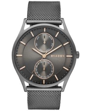 Skagen Men's Holst Smoke-tone Stainless Steel Mesh Bracelet Watch 40mm Skw6180