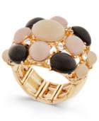 Inc International Concepts Gold-tone Tri-color Stone Bubble Stretch Ring, Only At Macy's