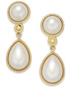 Charter Club Gold-tone Imitation Pearl Drop Earrings, Only At Macy's