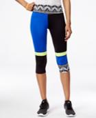 Material Girl Active Juniors' Colorblocked Cropped Leggings, Only At Macy's