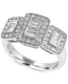 Effy Diamond Baguette Cluster Ring (5/8 Ct. T.w.) In 14k White Gold