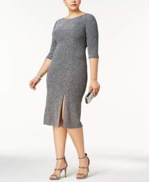 Adrianna Papell Plus Size Metallic Knit Dress