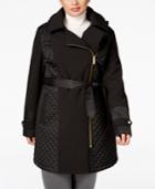 Via Spiga Plus Size Asymmetrical Quilted Raincoat