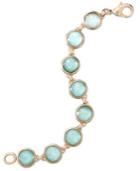Bronzarte 18k Rose Gold Over Bronze Bracelet, Amazonite And White Quartz Doublet Bracelet