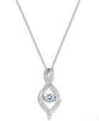 Twinkling Diamond Star Diamond Infinity Pendant Necklace In 10k White Gold (3/8 Ct. T.w.)