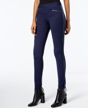 Inc International Concepts Velvet-panel Curvy-fit Skinny Pants, Created For Macy's