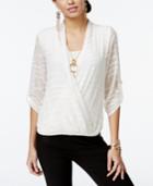 Thalia Sodi Patterned Chiffon Surplice Blouse, Only At Macy's