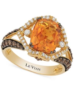 Le Vian Chocolatier Citrine (2-2/3 Ct. T.w.) And Diamond (3/4 Ct. T.w.) Ring In 14k Gold