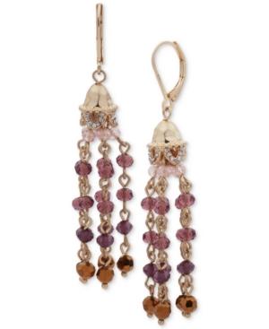 Lonna & Lilly Gold-tone Beaded Tassel Drop Earrings