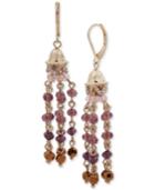 Lonna & Lilly Gold-tone Beaded Tassel Drop Earrings