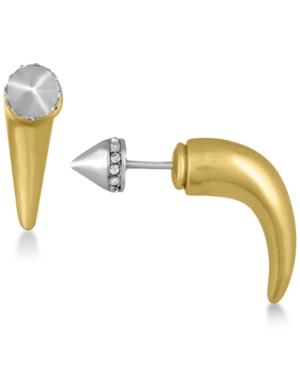 Rachel Rachel Roy Two-tone Reversible Spike And Horn Front And Back Earrings
