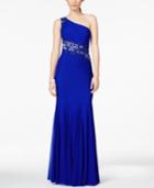 Xscape Embellished Floral Lace Wraparound Gown