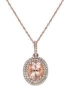 Morganite (1-1/2 Ct. T.w.) And Diamond (1/3 Ct. T.w.) Pendant Necklace In 14k Rose Gold