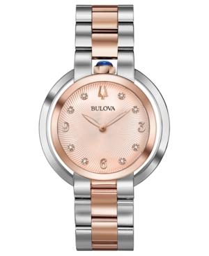 Bulova Women's Rubaiyat Diamond-accent Two-tone Stainless Steel Bracelet Watch 35mm