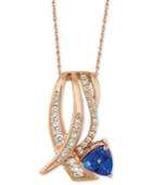 Le Vian Tanzanite (1 Ct. T.w.) And Diamond (5/8 Ct. T.w.) Pendant Necklace In 14k Rose Gold