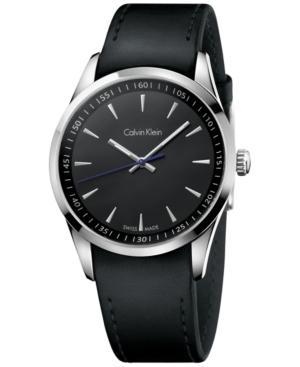 Calvin Klein Men's Swiss Black Leather Strap Watch 41mm K5a311c1