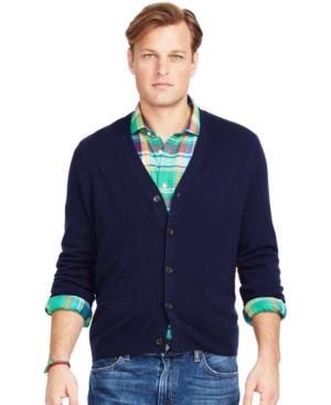 Polo Ralph Lauren Big And Tall Merino V-neck Cardigan Sweater
