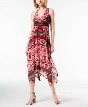 I.n.c. Printed Handkerchief-hem Midi Dress, Created For Macy's