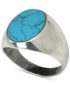 Degs & Sal Men's Onyx (10mm) Ring In Sterling Silver (also In Manufactured Turquoise)