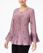 Style & Co Pleated Bell-sleeve Blouse In Regular & Petite Sizes, Created For Macy's