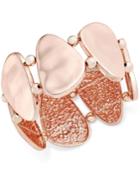 Inc International Concepts Rose Gold-tone Hammered Disc Stretch Bracelet, Only At Macy's